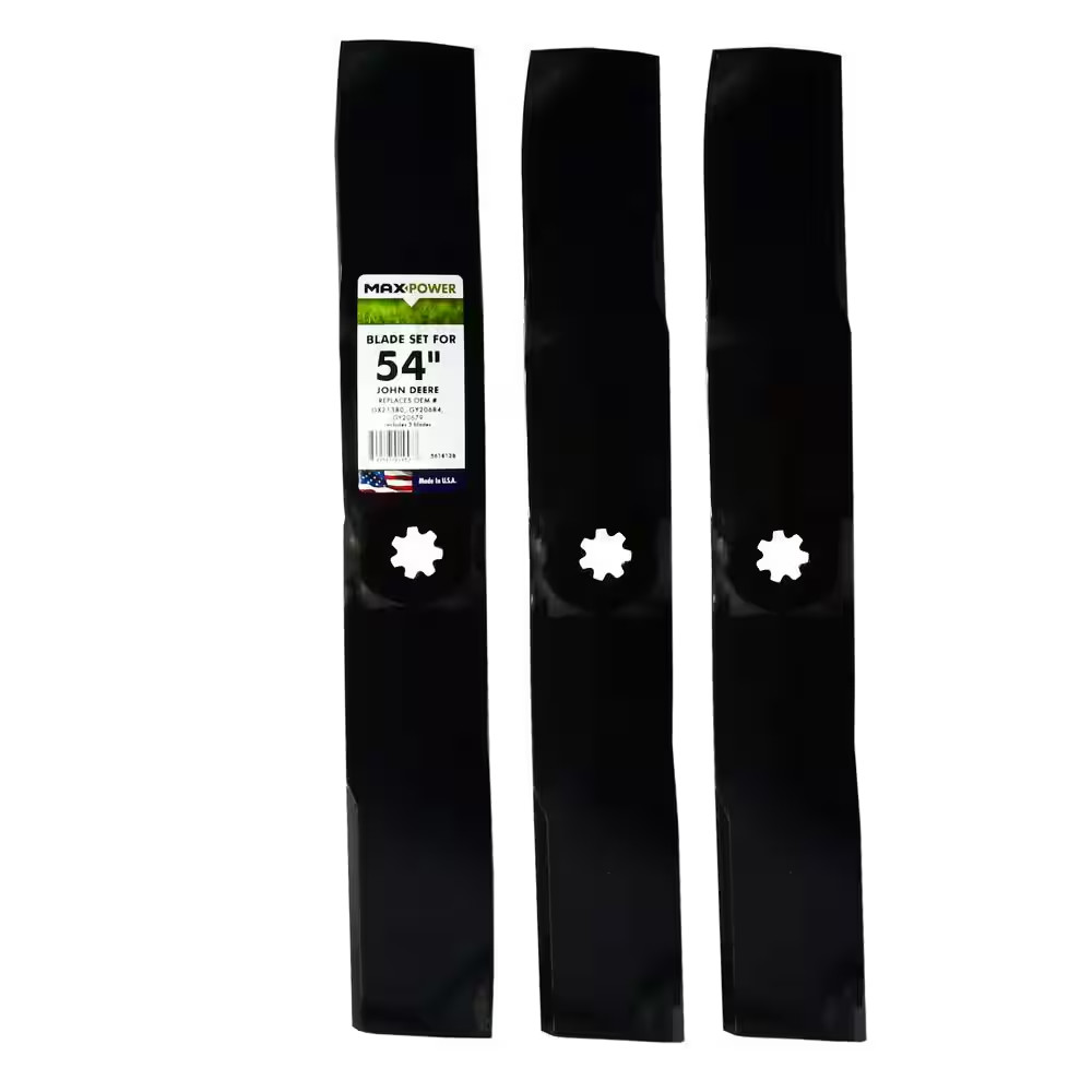3 Blade Set for Many 54 In. John Deere Rider Mowers Replaces OEM #'S GX21380, GY gallery
