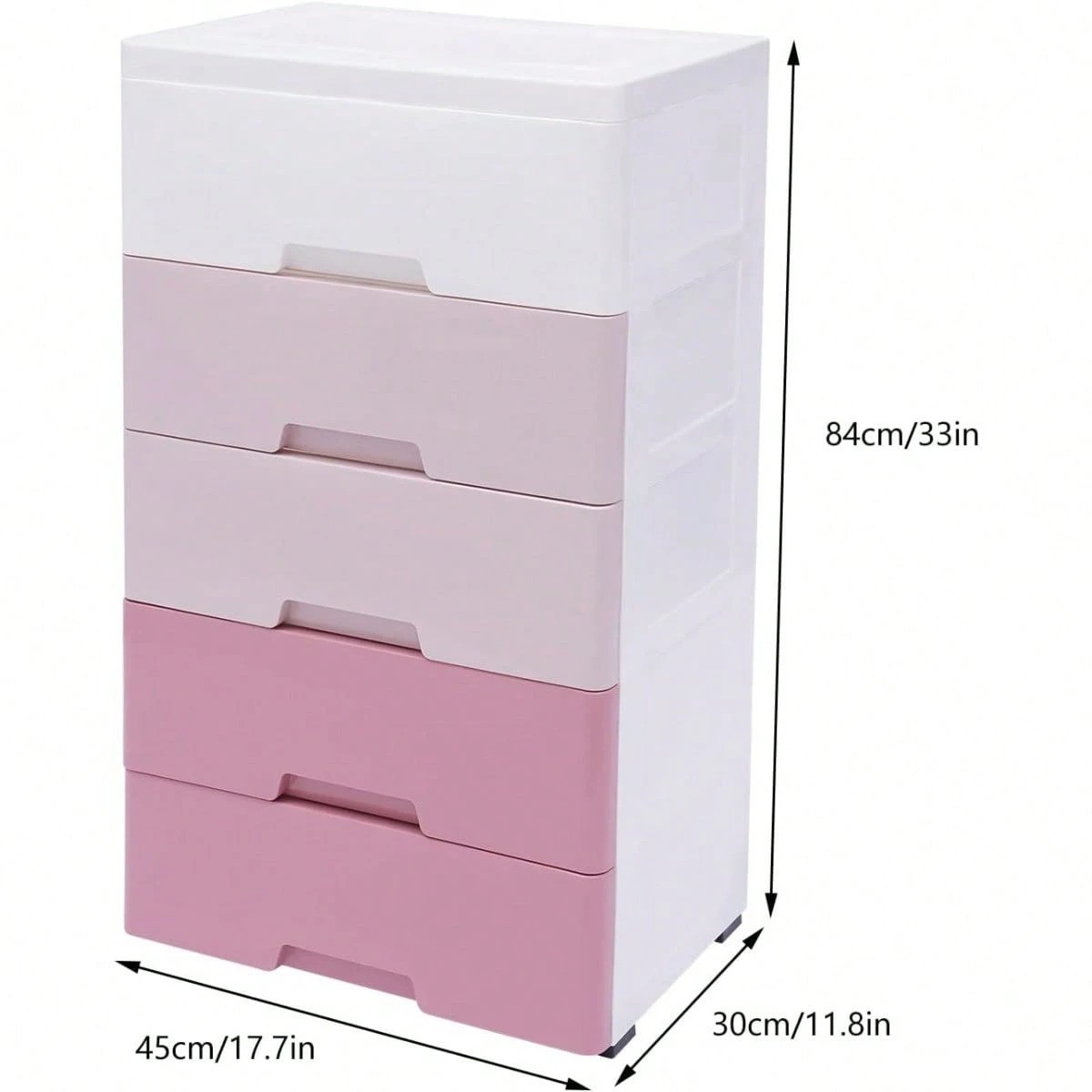 5 Tier Plastic Dresser Storage Tower 5 Drawer Pink Closet Organizer gallery