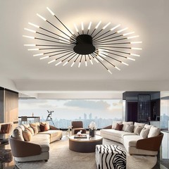 42 Heads Black Modern LED Ceiling Light,Flush Mount Ceiling Lamp for Dining Room