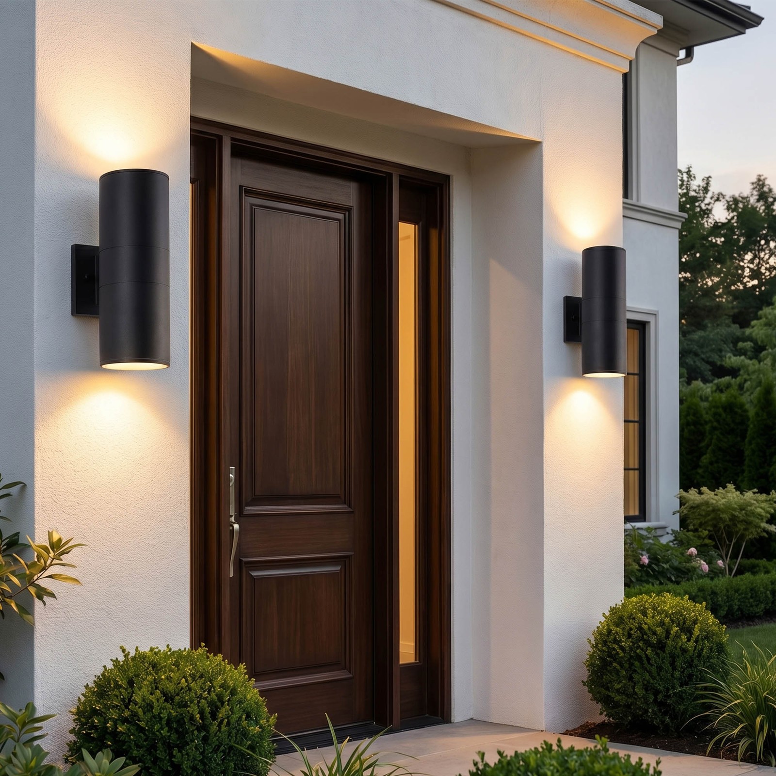 2 Pack 12" Outdoor Porch Wall Light Aluminum Cylinder Sconce Waterproof Fixture gallery