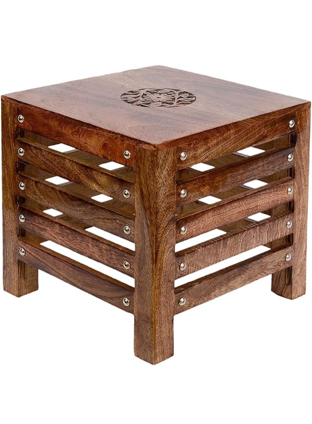 Square Small Wooden Stool Table Solid Wood Best Used as Bedside Corner Footrest gallery