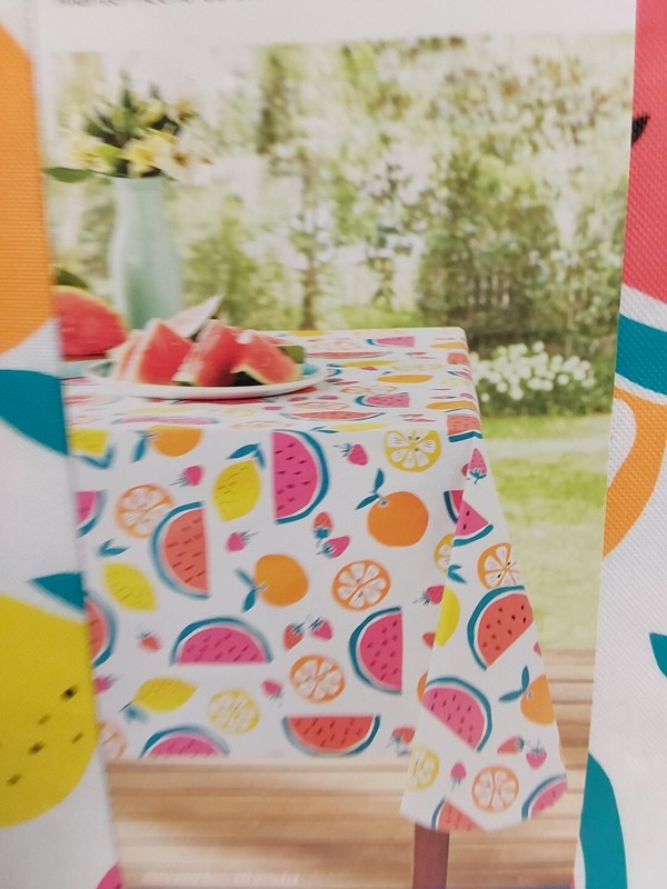 Mainstays Peva Tablecloth Rectangle 60" W X 84" L Fruit Print BNWT! gallery