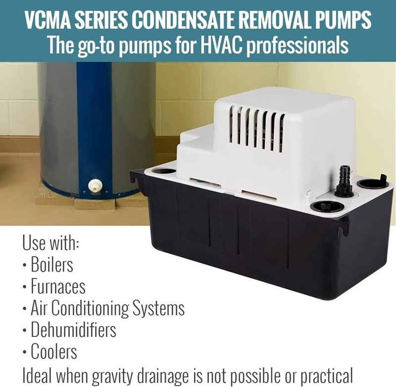 80 GPH 1/30HP Automatic Condensate Pump with Safety Switch for HVAC Dehumidifier gallery