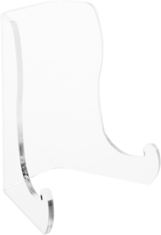 Clear Acrylic Small Flat Back Easel with Shallow Support Ledges, 3" H x 2.5" W x gallery