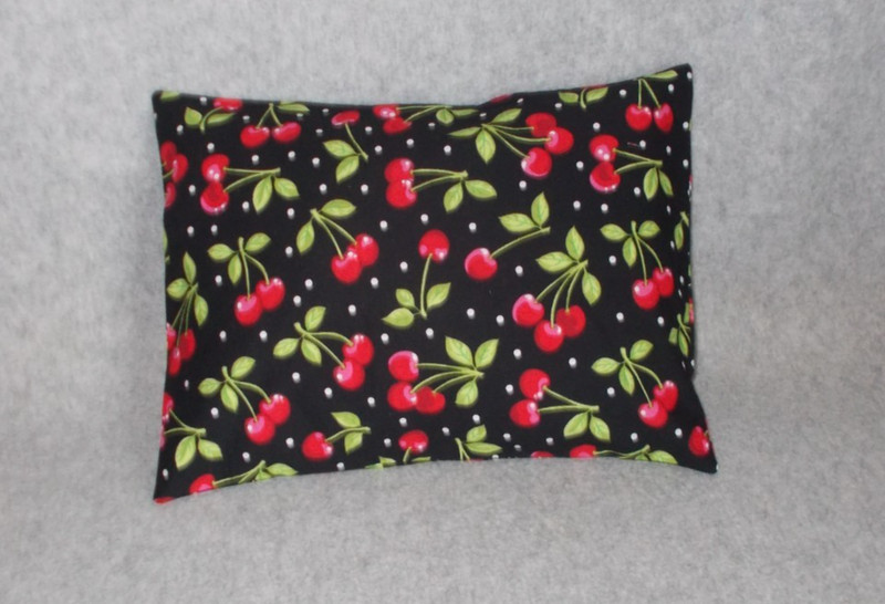 Handmade Black Polka Dot Cherries Small 9x12 Travel Decorative Pillowcase Cover gallery