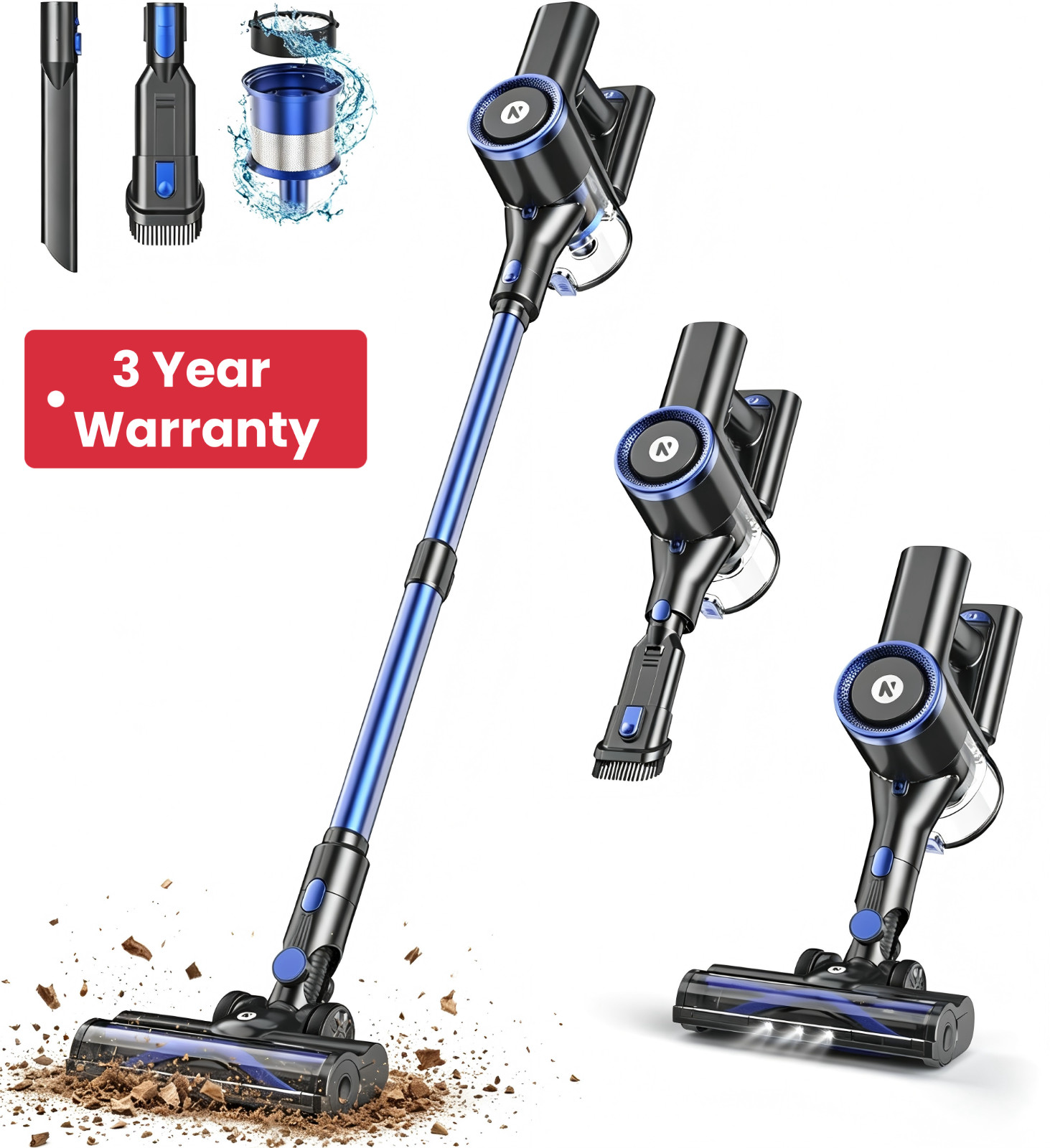 Cordless Vacuum Cleaner 40KPa 45min Runtime Stick Pet Hair Carpet Floor Vacuum gallery
