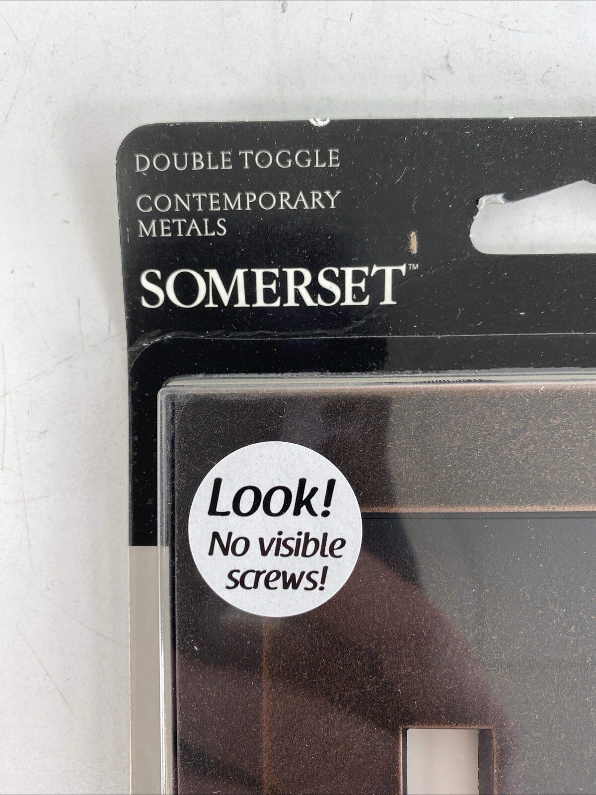 Oil Rubbed Bronze Double Toggle Light Switch Wallplate NO VISIBLE SCREWS 662675 gallery