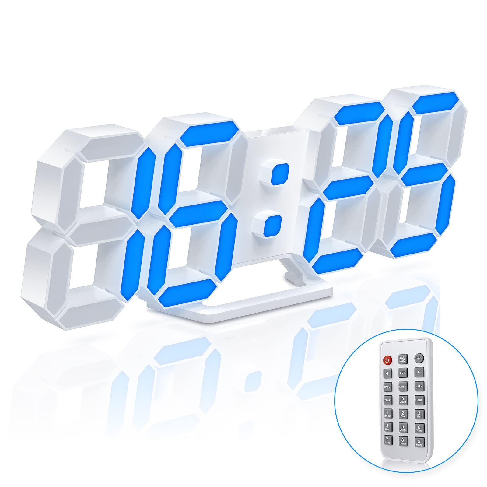 EDUP HOME 3D LED Neon 9.7 INCH, 7 Colors Lights 9.7" Led Clock + White Design gallery