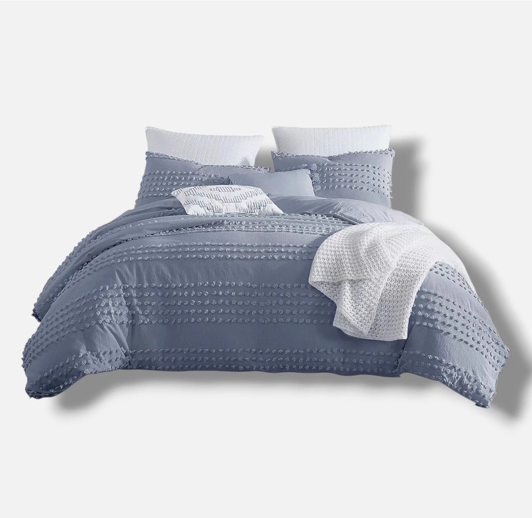Swift Home Blue Magnificent Marilla Dot 5-Piece Comforter Set, Full/Queen NEW gallery