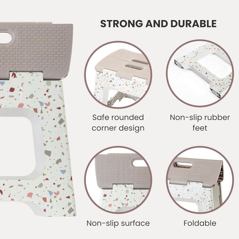 Vigar Compact Folding Step Stool - 10-1/2 Inch Foldable Step Stool for Adults, L gallery