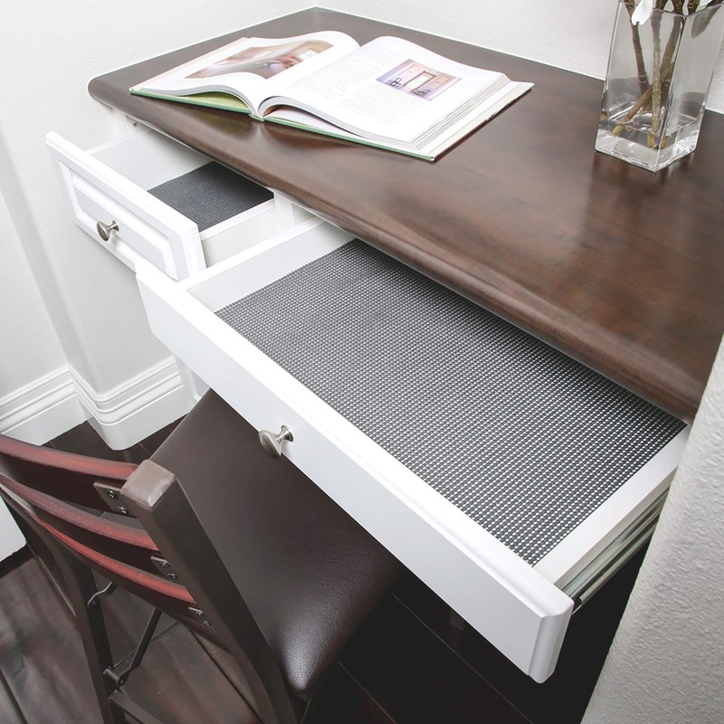 Smart Design Classic Grip Shelf Liner – 12in x 12"W x 20"L, Graphite Gray gallery