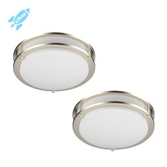 LED Ceiling Flush Mount Ceiling Light Brushed Nickel 2-PACK 12″/14″