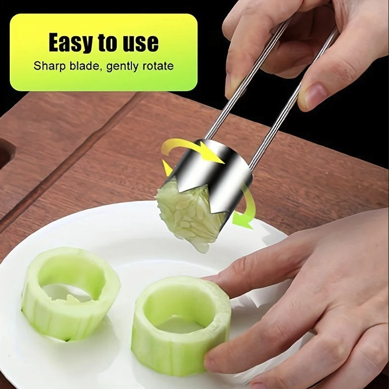 1pc Stainless Steel Fruit Corer Core Remover Vegetable Pitter Tool - NEW gallery