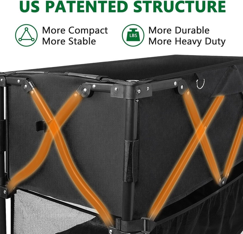 Double Decker Wagon 600Lb Capacity & 400L Collapsible Sports Wagon with Big Whee gallery
