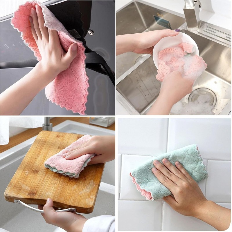 12 Pack Microfiber Dish Towels, Lint-Free and Odorless Cleaning Cloths gallery