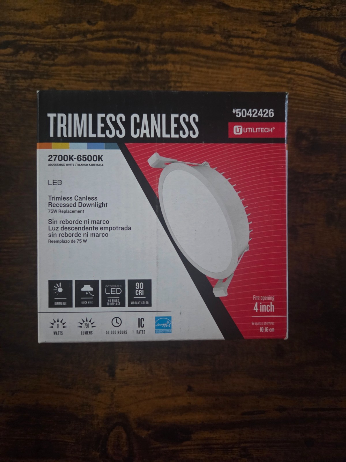 UTILITECH: 5042426 4" LED Trimless Canless Recessed Downlight - 2 Pack gallery