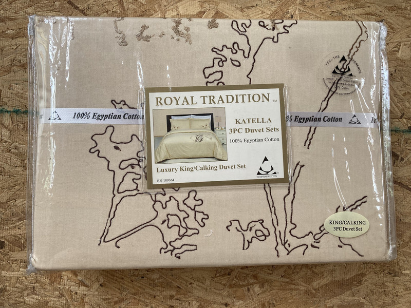 NEW Royal Tradition “Katella” 100% Cotton Embroidered KING 3PC Duvet Set gallery
