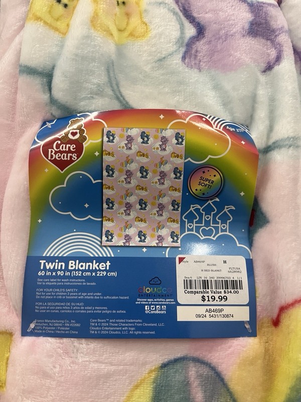 Care Bears Multicolor Pastel Cloud Throw 60 X 90 Inches gallery