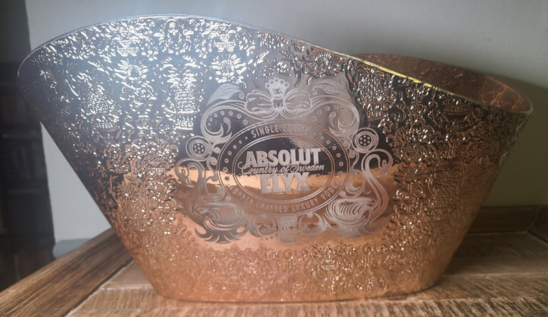 ABSOLUT ELYX Demask Copper Plastic LED White Illuminated Display Ice Bucket gallery