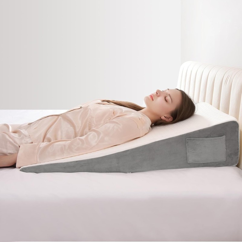 34" Wedge Pillow with Side Pockets, Perfect for Snoring & Acid Reflux Relief gallery