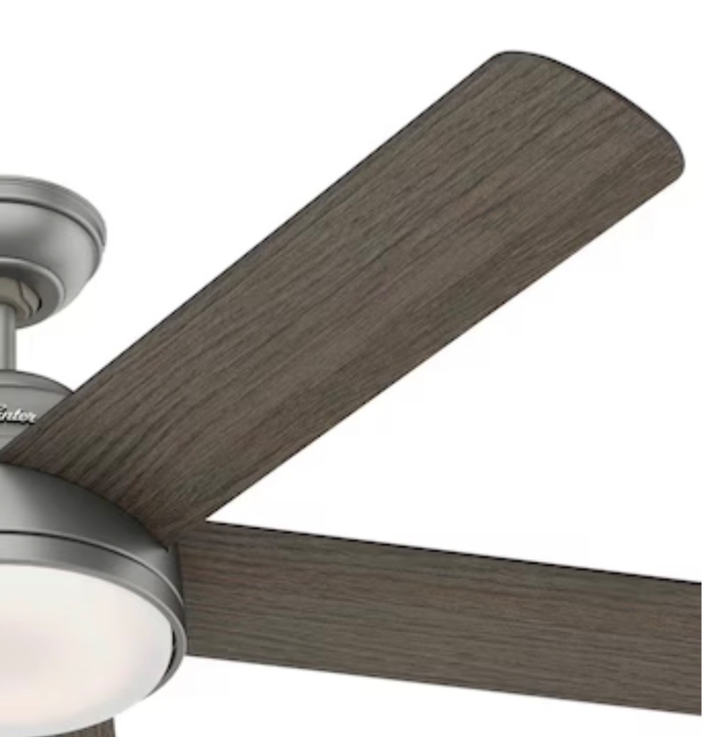 HUNTER 54" MATTE SILVER WIFI REMOTE LED LIGHT Ceiling Fan gallery