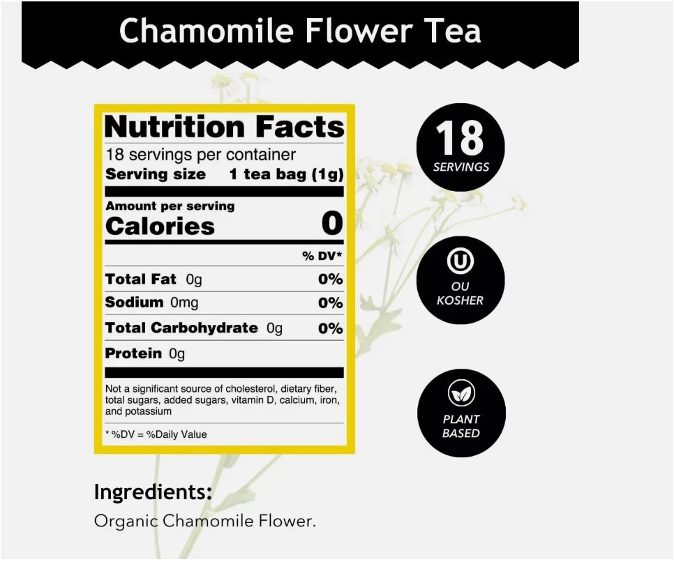 Buddha Teas Chamomile Flower Tea 18 Count Caffeine Free Organic Herbal Blend gallery