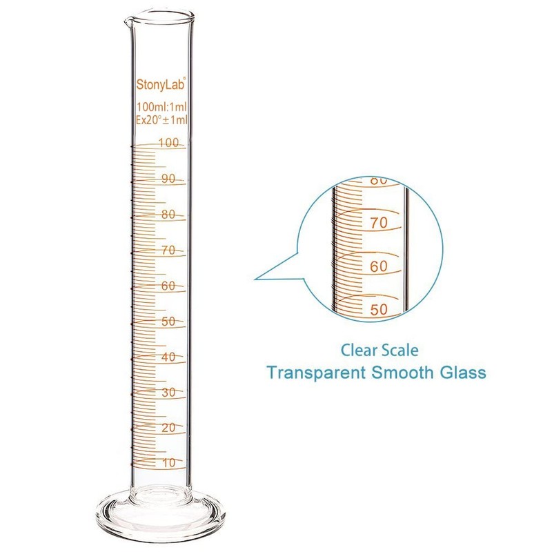 StonyLab Combo Pack Borosilicate Glass 10ml/50ml/100ml Heavy Wall Graduated C... gallery