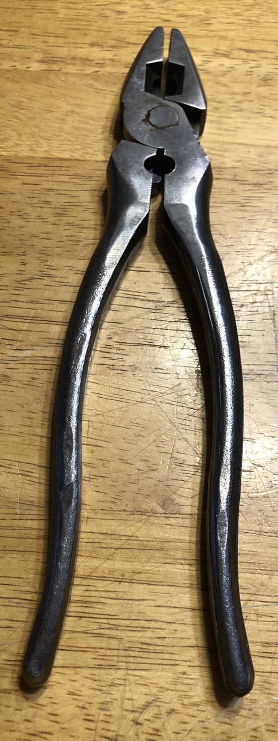 UNBRANDED 9 1/4" LINEMAN PLIERS WITH CRIMPER VINTAGE gallery