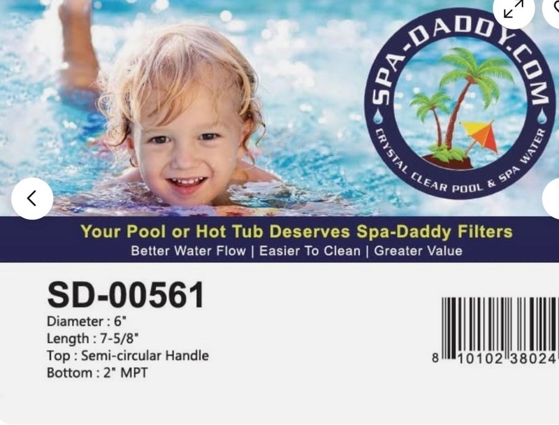 Spa-Daddy SD-00561 Filter Artesian 6" D Spa Cartridge Replaces PAS40-F2M gallery