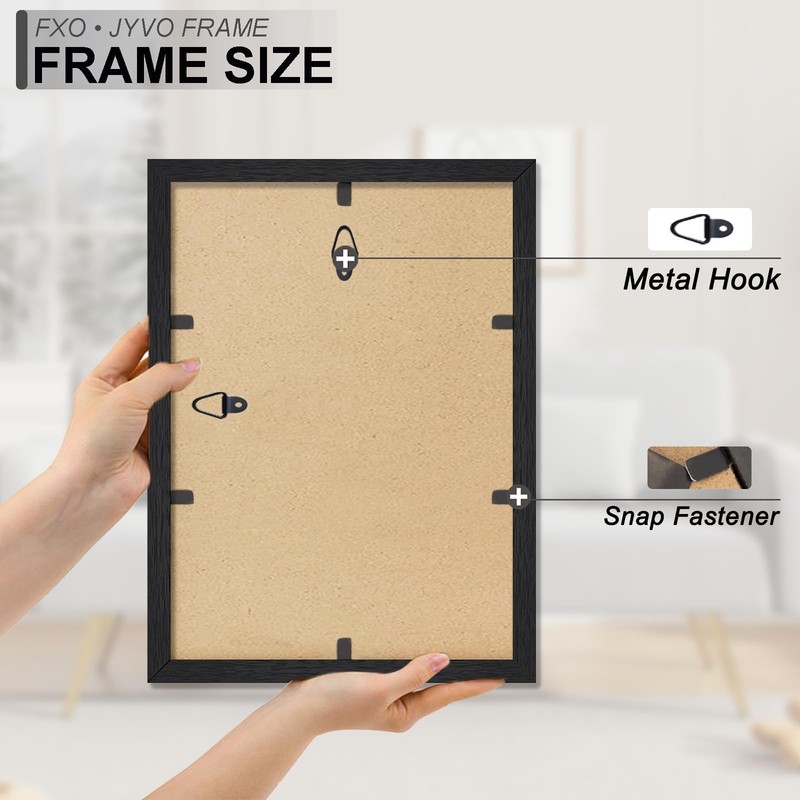 Engineered Wood 10x13 Picture Frame Set of 6, Black Frame for 10 x 13 Inch Pi... gallery