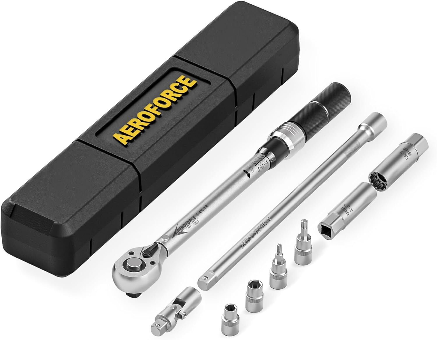 AEROFORCE 9Pcs 3/8-inch Drive Torque Wrench Set（5-45 Lb.ft/6.8-61.2 Nm）Professio gallery
