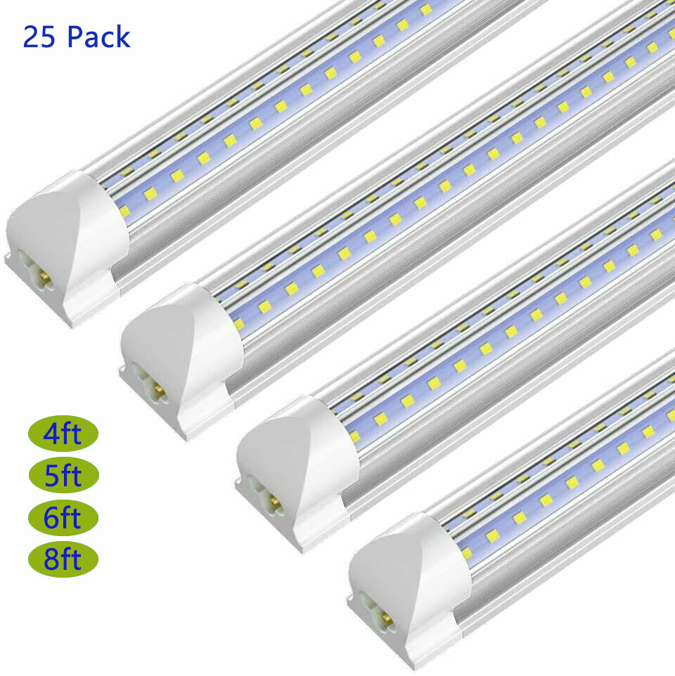 25 Pack 8FT LED Shop Light Fixture T8 6FT 5FT 4FT Linkable LED Tube Light Bulb gallery