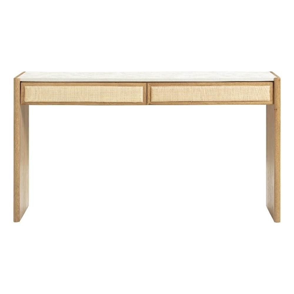 Pemberly Row Contemporary Natural Oak Console Desk - 56"W x 18"D x 31.1"H gallery
