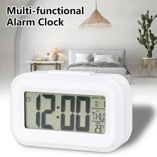 LED Digital Alarm Clock Snooze Backlight Calendar Time Display Table Desktop gallery