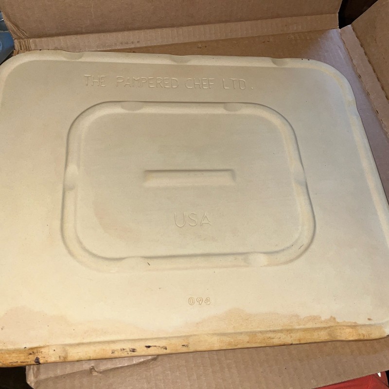 Pampered Chef Rectangular Baking Stone 12"x15" with Box Extremely Clean gallery
