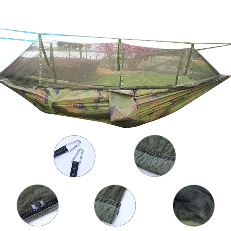 660lbs Portable Double Person Camping Hammock Tent with Mosquito Net Hanging Bed gallery