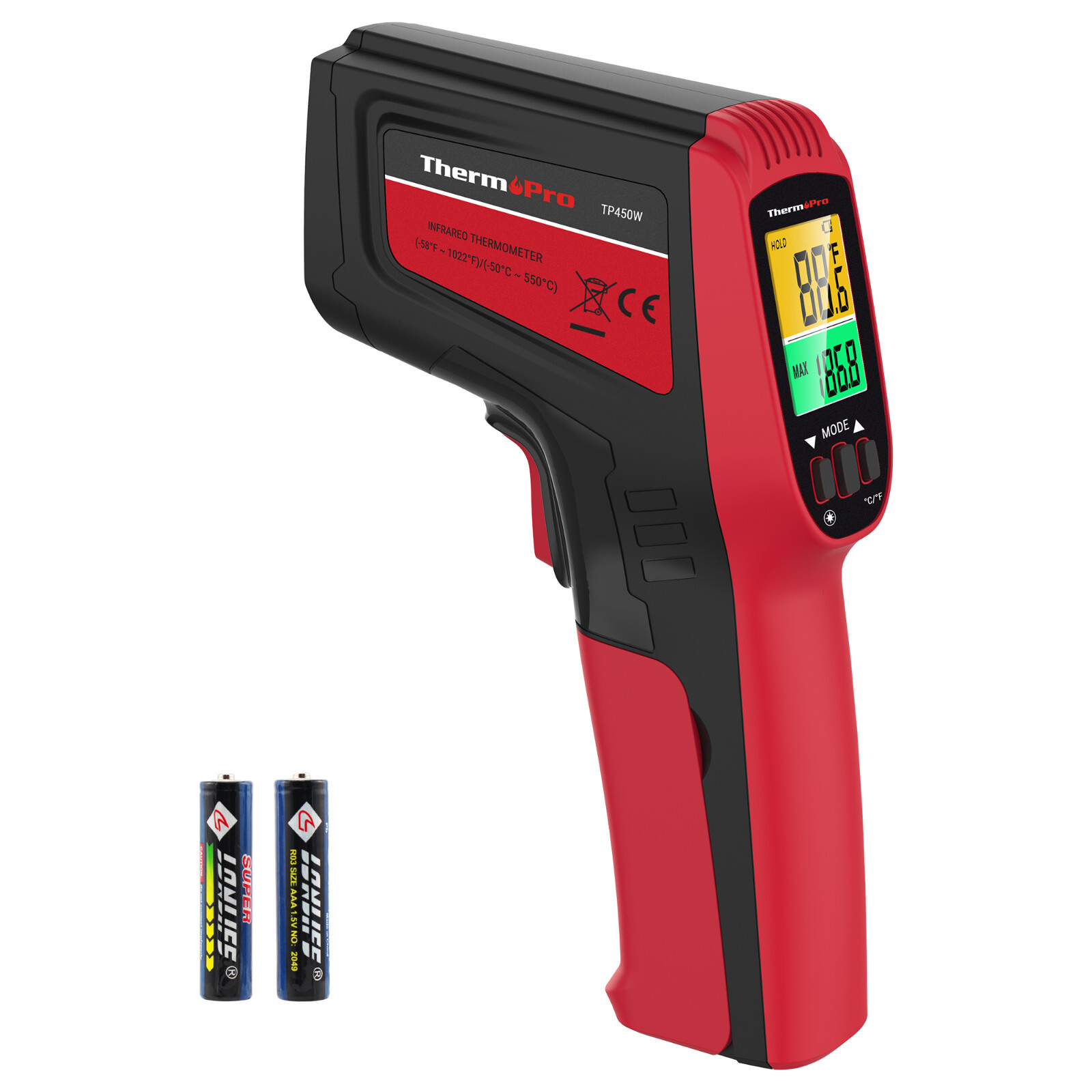 Thermopro TP450W Dual Laser Digital Themometer Gun for Cooking Pizza Oven Grill gallery