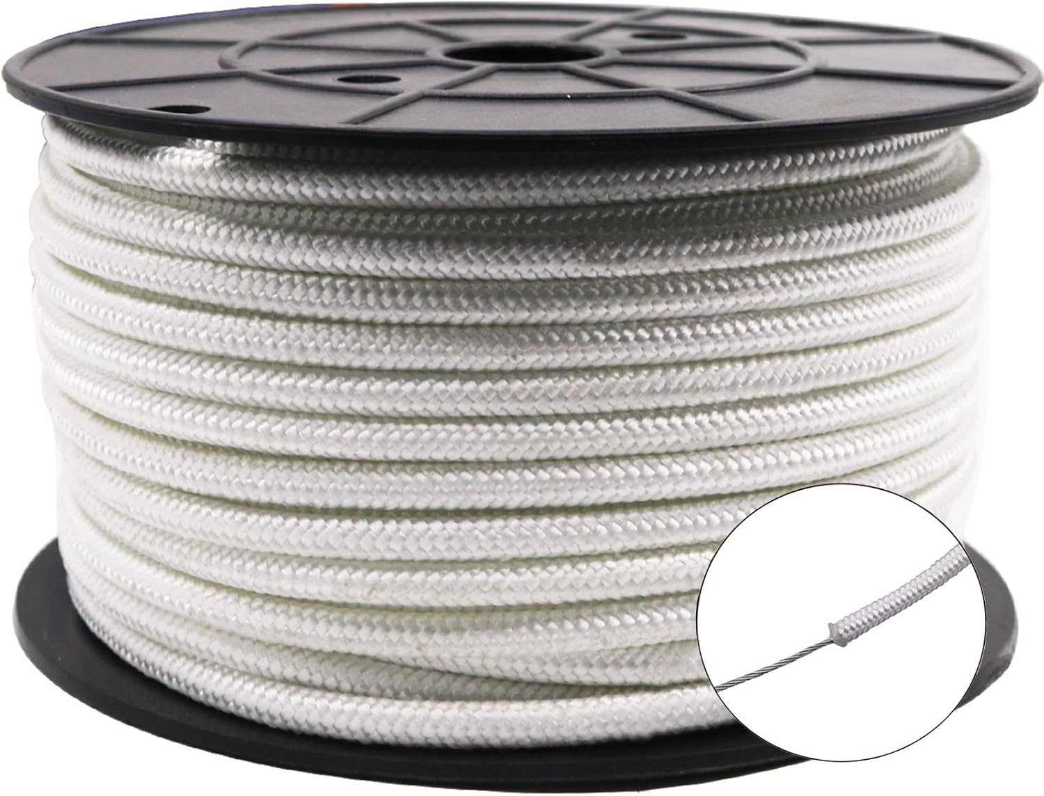 Wire Center Flagpole Rope 5/16" x 100 feet - Braided Polyester Line with Steel gallery