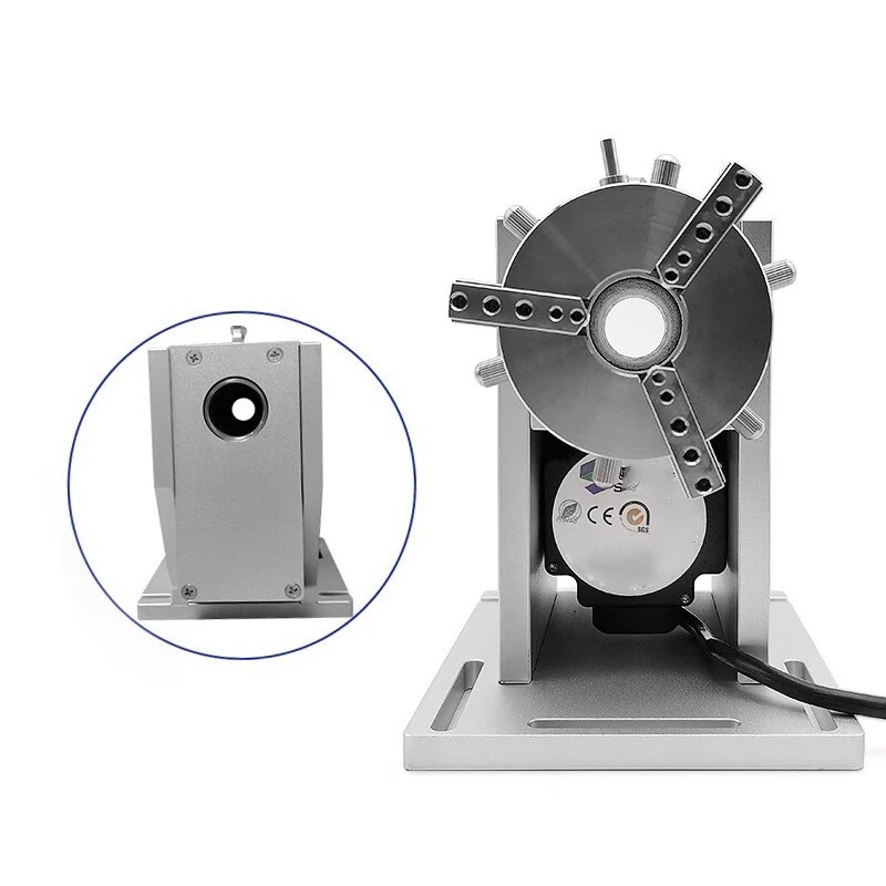 E69-Quick-Change Chuck Rotary Axis Laser Marking Machine Rotary Fixture gallery