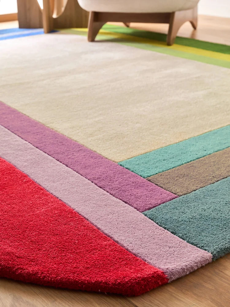 Modern Wool Rug 6x9 8x10 – Handmade Neutral Carpet for Living Room & Dining Room gallery