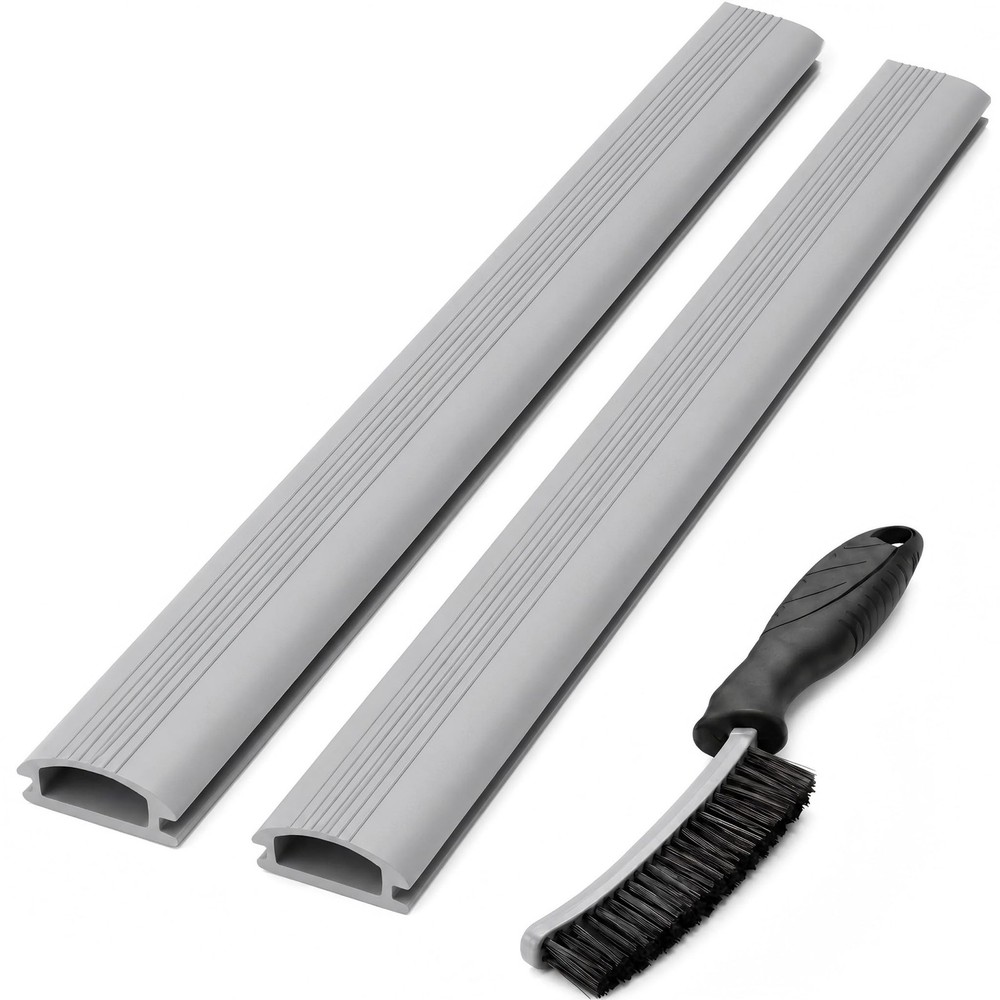 2-Pack Gray Vinyl Threshold Replacement Insert - 36 Inch Flexible Door Bottom...