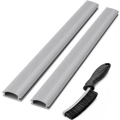 2-Pack Gray Vinyl Threshold Replacement Insert – 36 Inch Flexible Door Bottom…