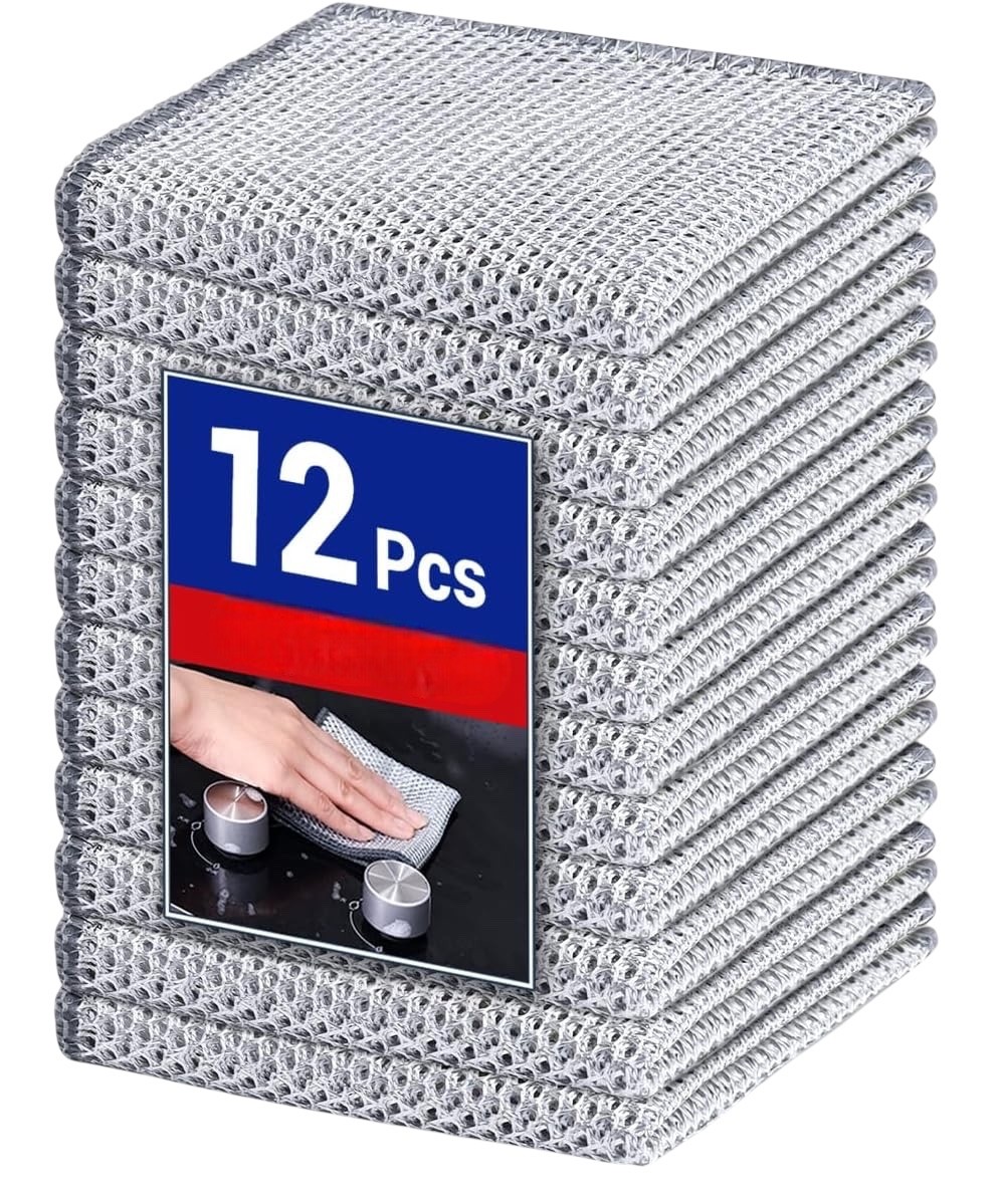 12 Pack Non-Scratch Dishwashing Cloth Mesh Knit Cleaning Cloth For Kitchen gallery