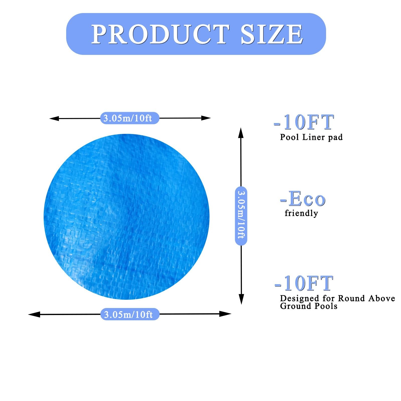 10x10 Ft Round Swimming Pool Ground Cloth Heavy Duty Liner Pad Protector gallery