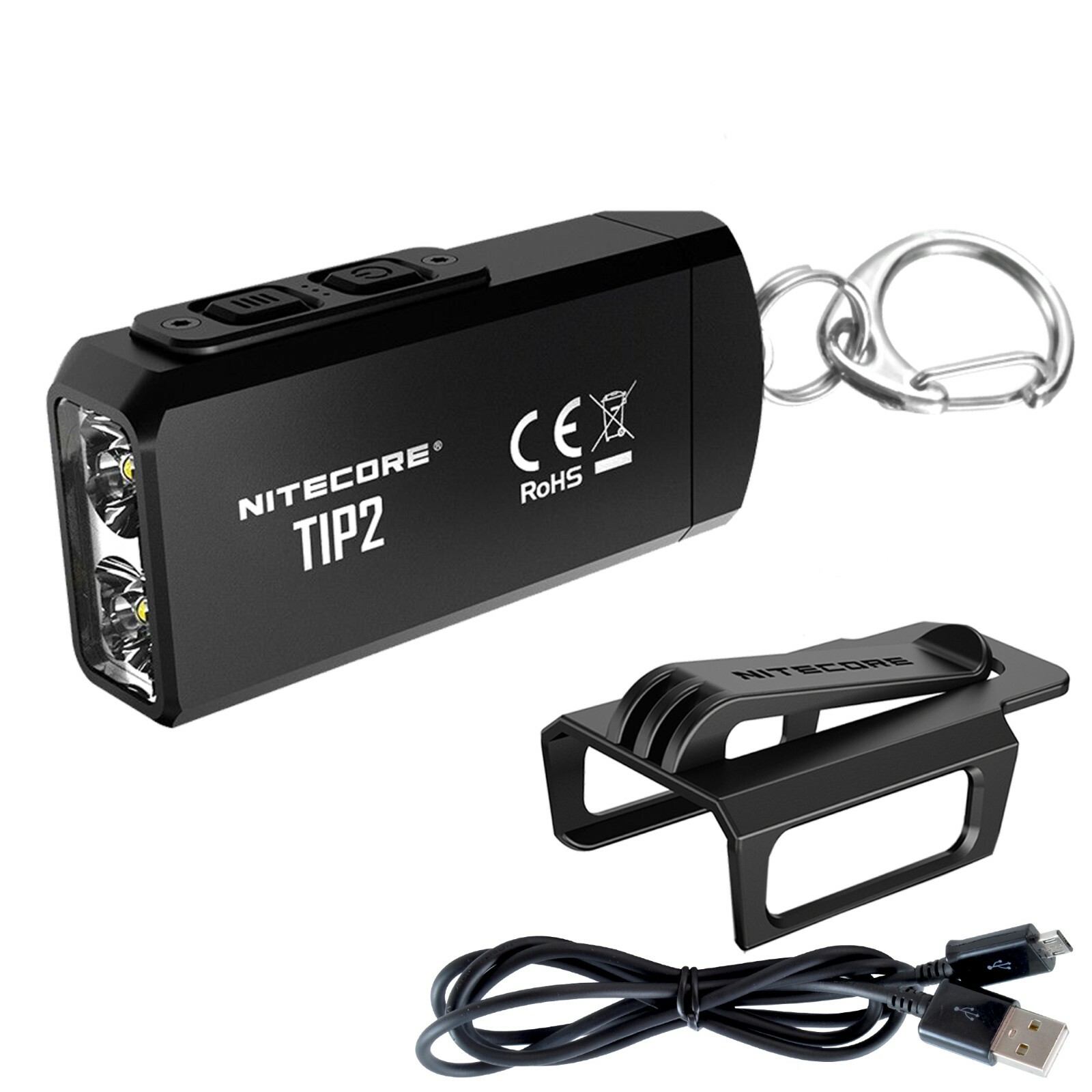 NITECORE TIP2 720 Lumen USB Rechargeable Keychain Flashlight with Charging Cable gallery