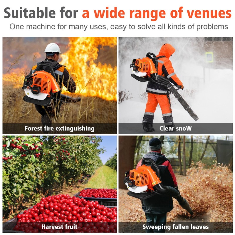 43CC 2-Stroke Backpack Leaf Blower Gas Powered Snow Blower 665CFM 7500r/min gallery