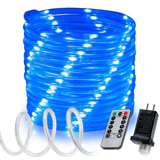Blue 8-Mode LED Outdoor Waterproof Rope Light 10' 20' 25' 50' 100' 150' ft gallery