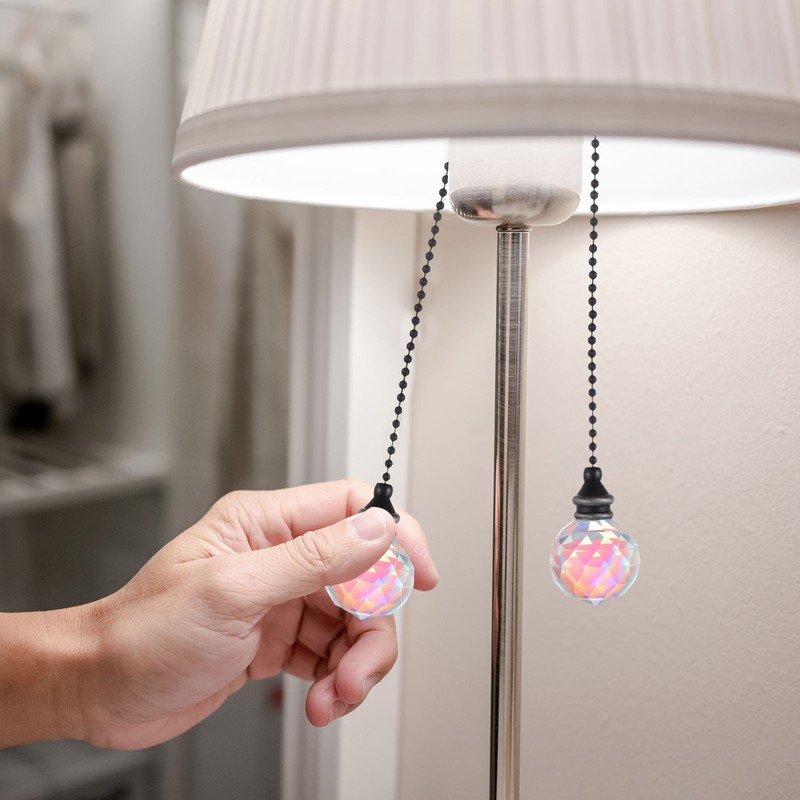 2Pack Ceiling Fan Pull Chain 12" Crystal Pendant Pull Chain Extension Colorful gallery