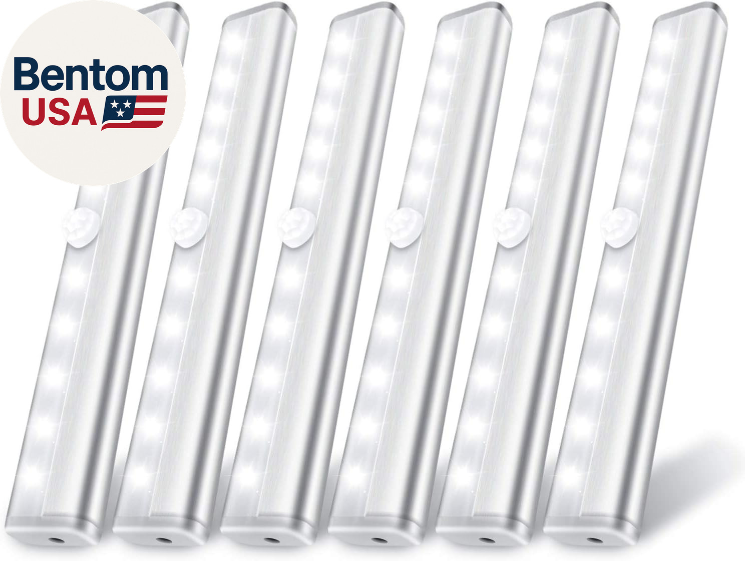 6 Pack Motion Sensor Lights, 10 LED Closet Battery Operated Lights, Stick-On Any gallery