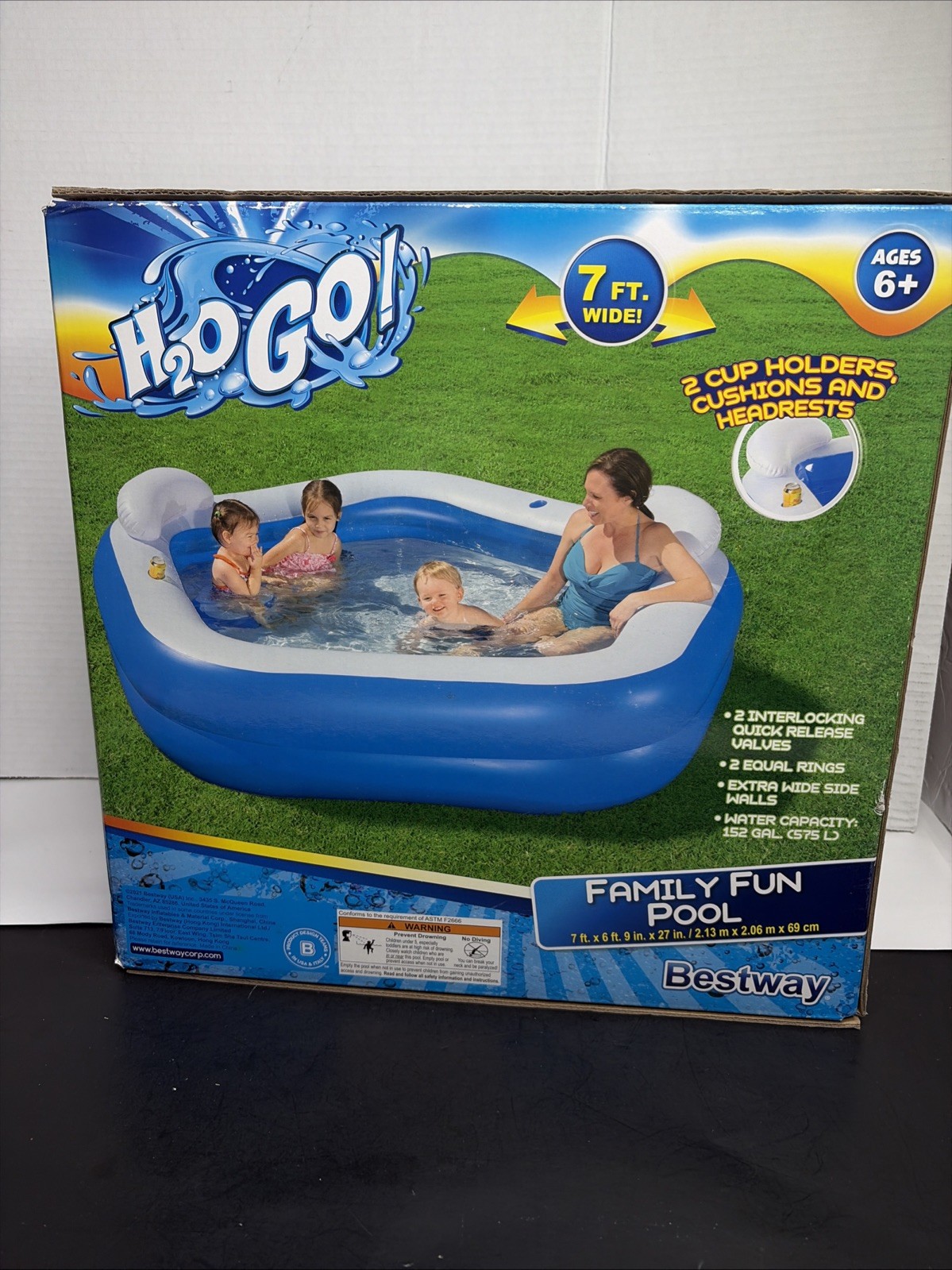 New H2O GO! Family Fun Inflatable Pool, 7 ft x 6 ft. 9 In. x 27 In. Bestway gallery